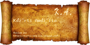 Kürti Amélia névjegykártya